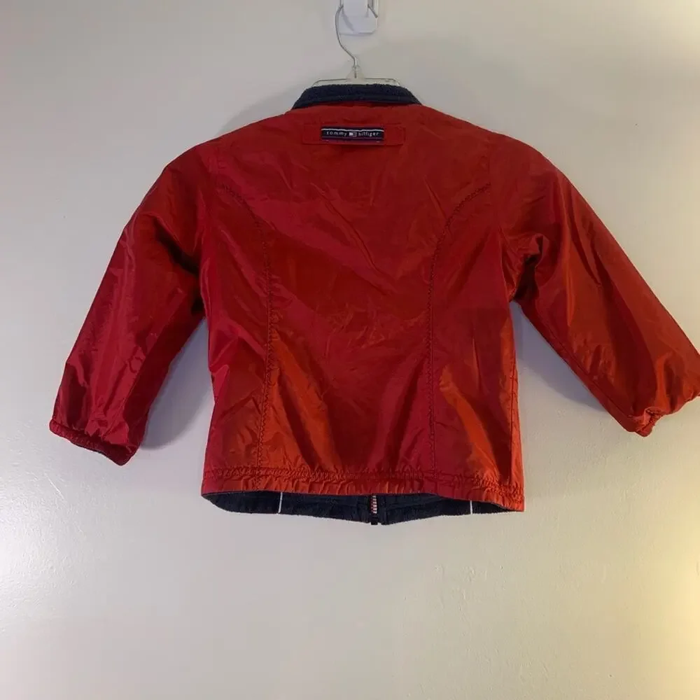 TOMMY HILFIGER Boy’s Red/White/Blue Reversible Zip Up Jacket / Size: Small 5-6